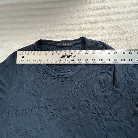 Cut Loose Womens Textured Knit Blue Tunic Top 3/4 Sleeve Small Casual Pullover - Picture 5 of 7